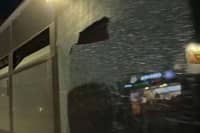 The bus came under attack at the junction of Hawthorne Crescent and Skellow Road in Skellow