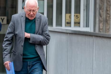 Allan Hornsby leaves court after an earlier hearing.