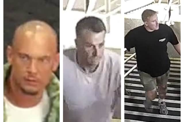 Police have issued images of the three men.