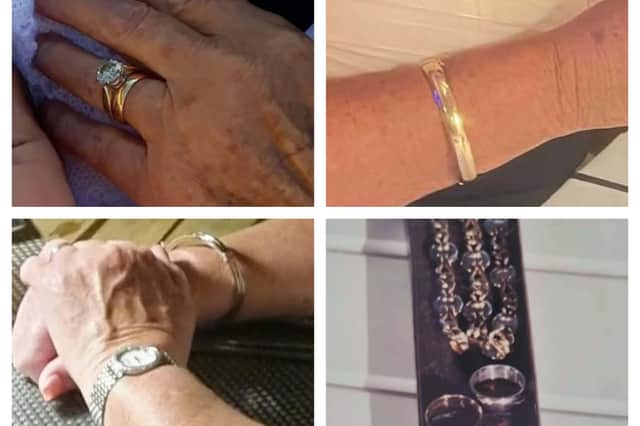 Some of the items of jewellery which were stolen from a house in Blaxton.