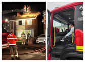 The fire ripped through homes in Armthorpe, with one resident's daughter treated to a look inside a fire engine following the drama.
