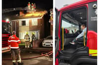 The fire ripped through homes in Armthorpe, with one resident's daughter treated to a look inside a fire engine following the drama.