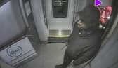 Anthony Williams pictured brandishing a knife on the Doncaster to London LNER train.