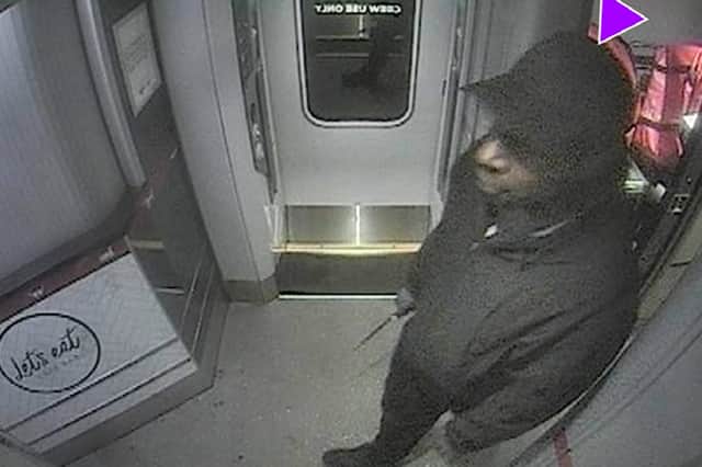 Anthony Williams brandishing a knife on the LNER train.