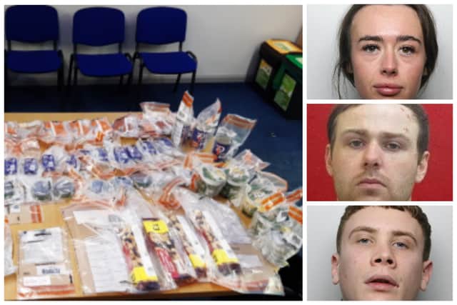 Lydia Pinnington, Brandon Horne and Kieran Murphy ran a "sophisticated" operation to transfer drugs between prisons using everything from Pot Noodles to packets of biscuits to get past officers.