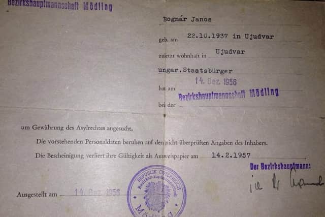 John's Austrian Camp registration card