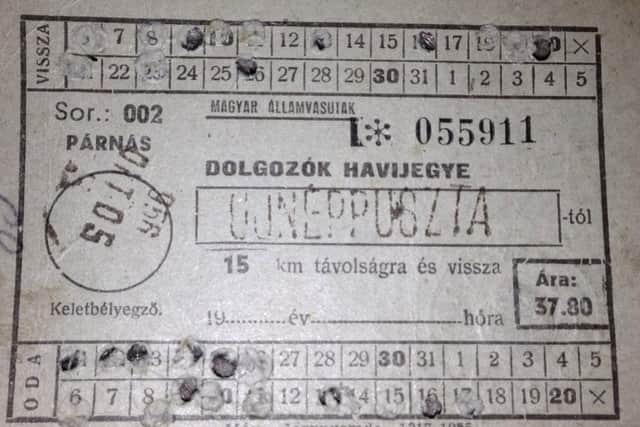 The bus pass John used on his final journey out of Hungary