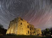 Star Trails over Barden Tower in Wharfedale. Picture by Bruce Rollinson.