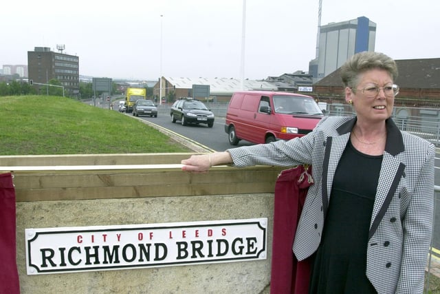 This is Jill Sutton pictured at the opening of Richmond Bridge, located over the Rive Aire on the A61 in Leeds.