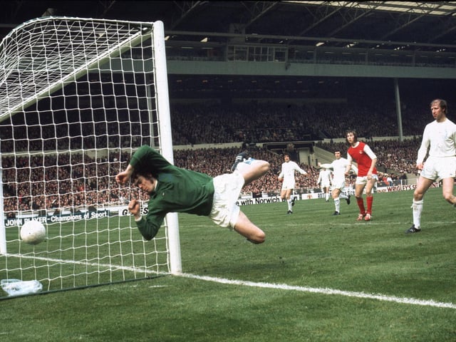 David Harvey makes a save during the FA Cup final.