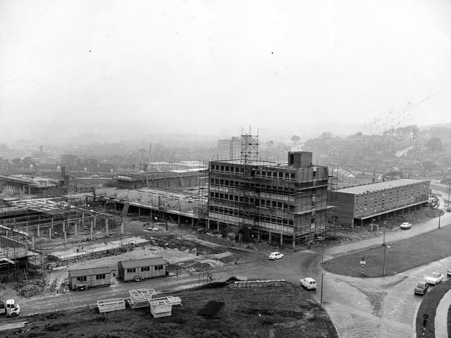 Construction work is well underway in June 1964.