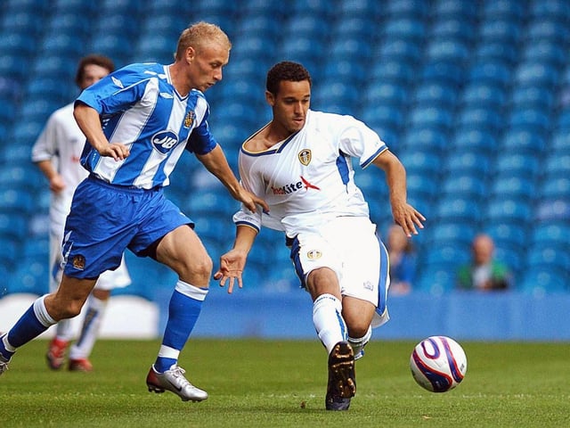 Curtis Weston - one of his very few appearances for Leeds. Signed by Wise but had no future at the club following his departure.