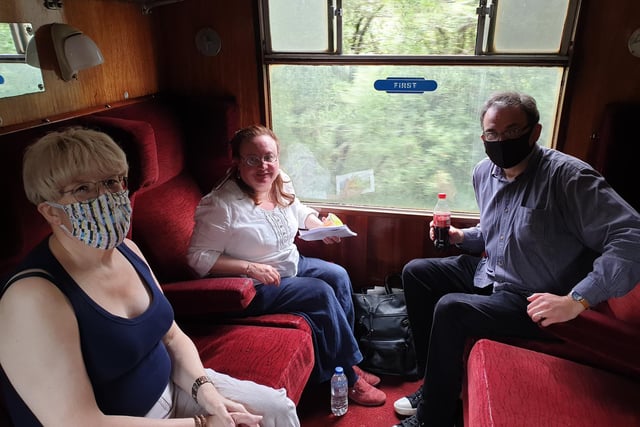 Long-term rail enthusiasts and railway members Caroline, Vivienne and Craig travelled from County Durham for their journey.