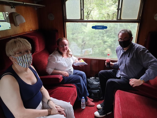 Long-term rail enthusiasts and railway members Caroline, Vivienne and Craig travelled from County Durham for their journey.