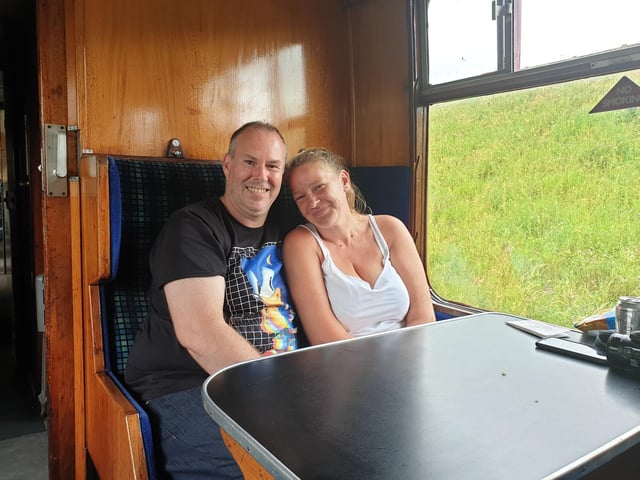 Justin and Jill were camping in the area having travelled up from Northamptonshire.
Jill said: "It was a last minute decision to join the train, we were going to just watch it pass, it's given us a break from driving."