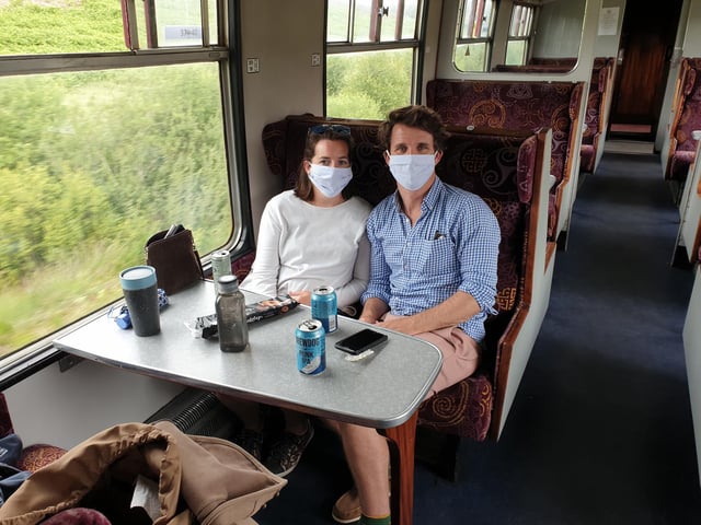 Laura and Dan Jolly travelled from Cambridge for a trip on the railway.
It is quiet, not sure why, were having a lovely time. Its a lovely way to see the moors, or at least some of them!