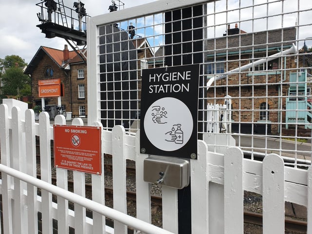 Hand sanitiser stations have been installed to keep passengers safe