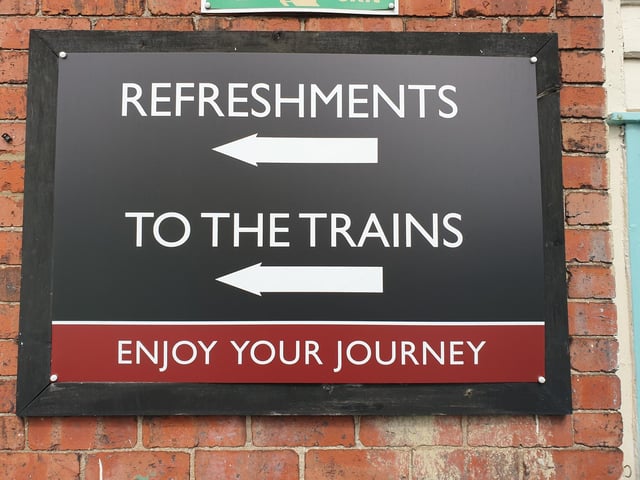 New signposts and a one way system are in place for the cafe and other areas of the station to help maintain social distancing.