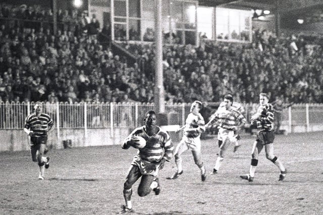 Featherstone v Wigan Warriors Ellery Hanley goes in for a try