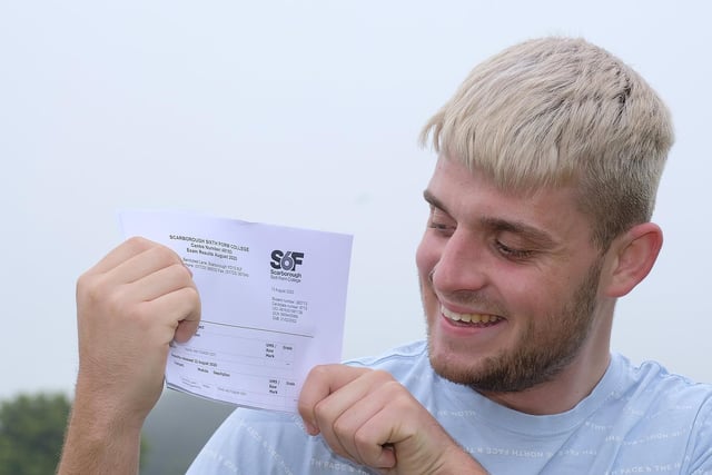 Sixth Form College: Jamie Coles is delighted with his results.