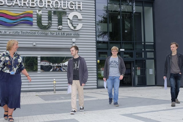 At Scarborough's UTC, Vice Principal Rachel Fearnehough is pictured with Jason Romano, Elliott White and Nathan Cusick. Elliott said: "I have gained lots from the opportunities, especially through work experience at GCHQ and the Cyber First Programme."