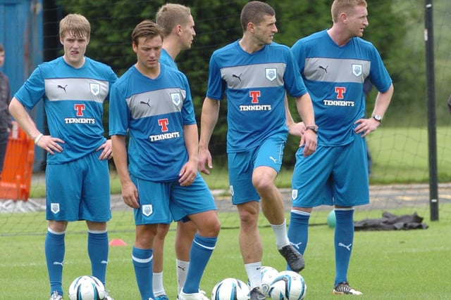 Will Hayhurst, Le Holmes, Nicky Wroe, John Mousinho and Chris Robertson at Springfields in July 2012