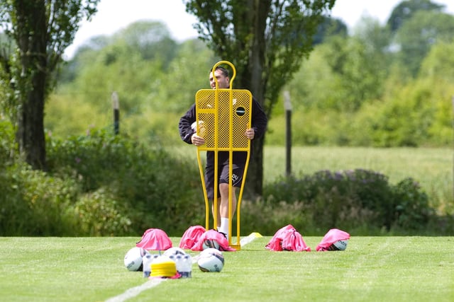 David Unsworth sets-up a training session at Springfields