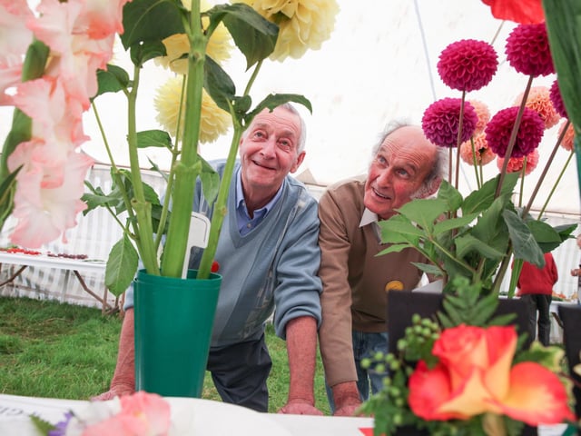 Flower judge John Edmond and steward Derek Flower.