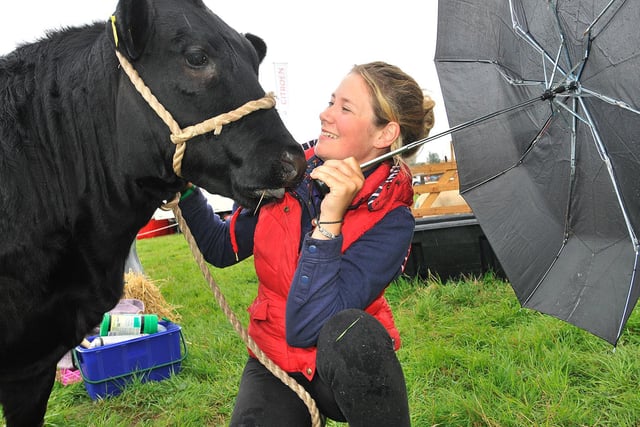 Megan McNiven with Kim the Cow.