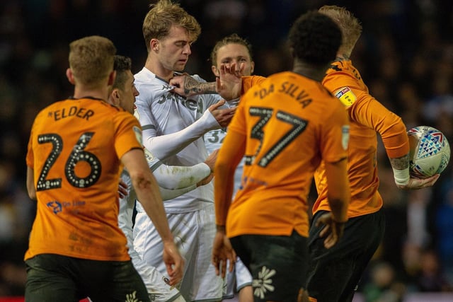 The defender - seen here arguing with Patrick Bamford - helped provide Leeds United with the breakthrough at Elland Road. Helder Costa added a second.
