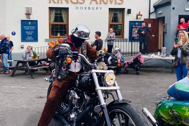 The convoy had a pit stop at Horbury pub.