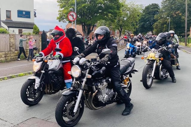 Santa joined in on the convoy through Horbury,