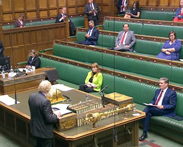 Prime Minister Boris Johnson making a statement to MPs in the House of Commons on the latest situation with the coronavirus pandemic. Photo: PA