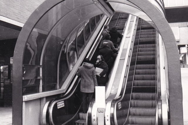 One doing up and one coming down. Do you remember the escalators on Boar Lane?