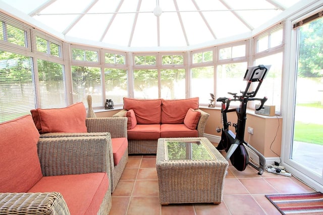 The conservatory is allows you to enjoy the outside, inside.