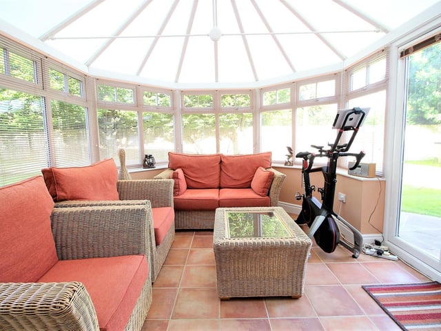 The conservatory is allows you to enjoy the outside, inside.
