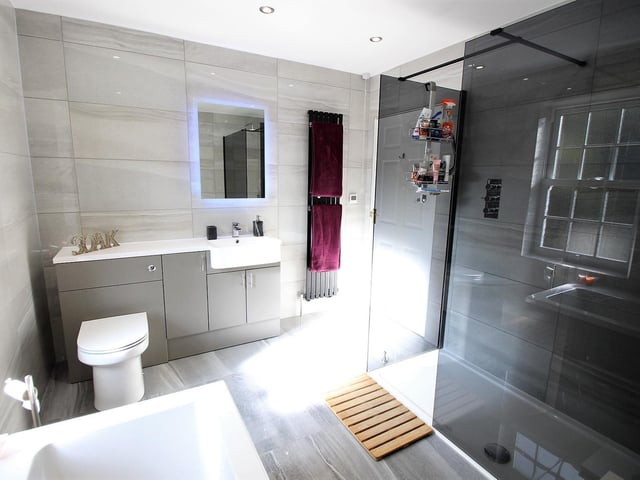 The master bathroom