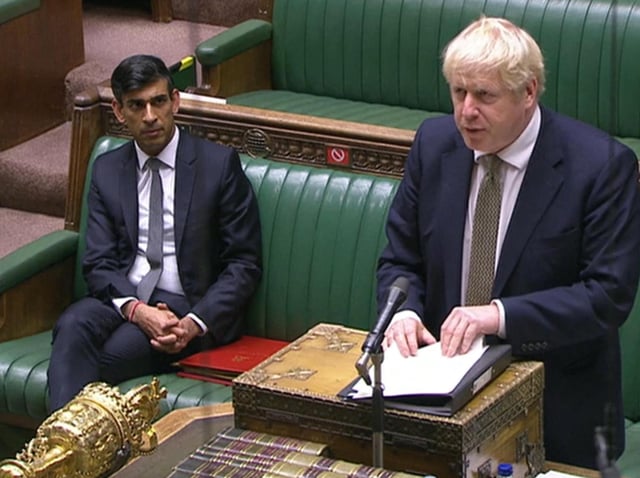Prime Minister Boris Johnson making a statement in the House of Commons in London, setting out a new three-tier system of controls for coronavirus in England. Photo: PA
