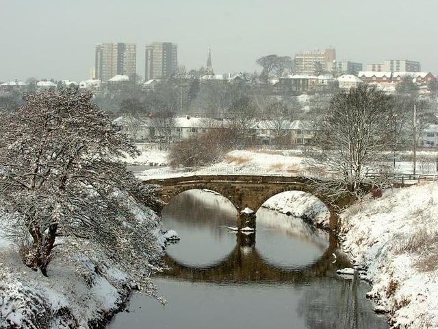 A snowy scene in Preston, 2010