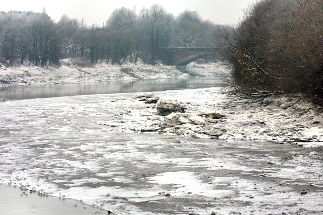 A frozen River Ribble at Penwortham