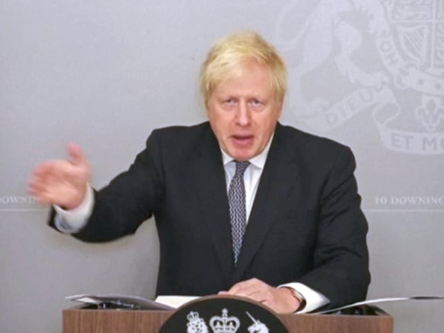 Prime Minister Boris Johnson addresses the Commons. Photo: PA