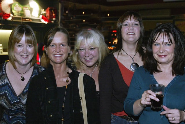 Di, Jo, Ali, Jan, Dawn on a night out back in 2006.