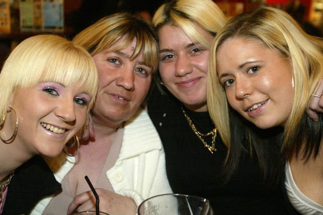 Kayleigh, Mandy, Zoe and Stacey on a night out back in 2005.