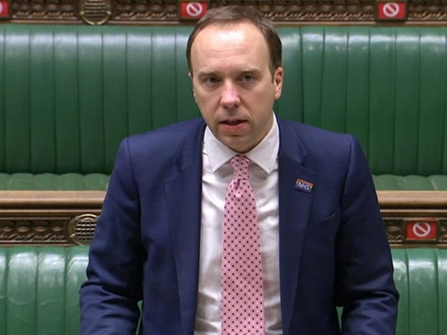 Matt Hancock addresses the Commons. Photo: PA