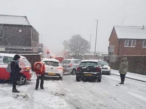 A five-car pile up happened in Bramley as the icy and snowy conditions made driving very difficult. Police have warned people not to drive today.