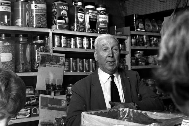Gaskell's corner shop  in Orrell in 1971