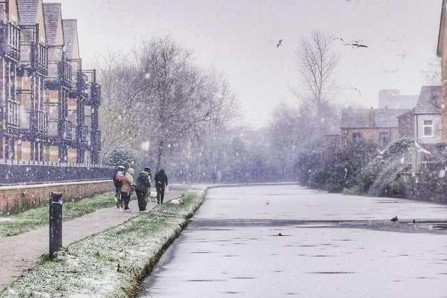 A frozen canal in Leigh - sent in by Wendy Grehan