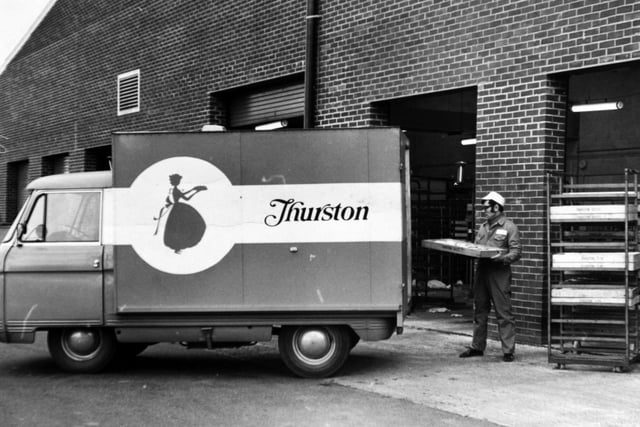 October 1974 and a van is loaded with freshly baked supplies at the new Thurston Bakery at Bramley.