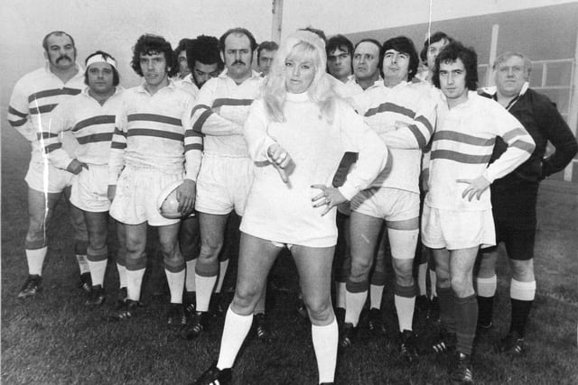 Actress Diana Dors was Bramley RL's McLaren Field filming a new comedy TV series in December 1972.