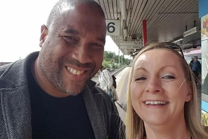 Debra McKiernan met former footballer John Barnes at Wigan North Western train station.